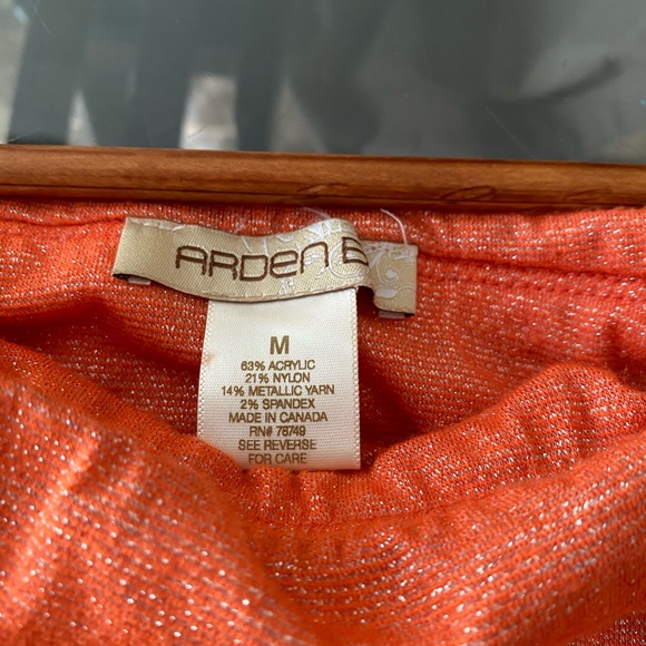 Arden b orange ruched shimmer tube top M - Picture 3 of 3